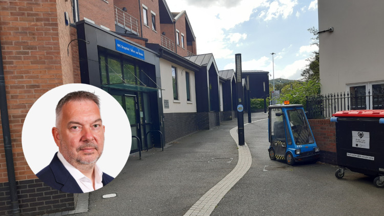 The ‘cluster’ headquarters in Wellington and Simon Whitehouse, chief executive (images via NHS Shropshire, Telford and Wrekin and LDRS)