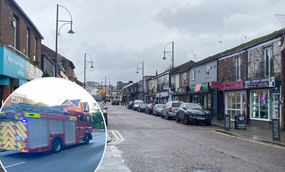 Fire crews were called to Castle Street on Monday 23 March following a blaze in a building (Images - Nub News)