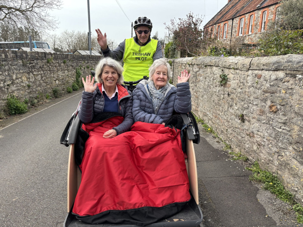 The free trishaw service in Wells, aiding the lonely or mobility-challenged, resumes as spring arrives, offering gentle city rides. (Photo: WCN/FB) 