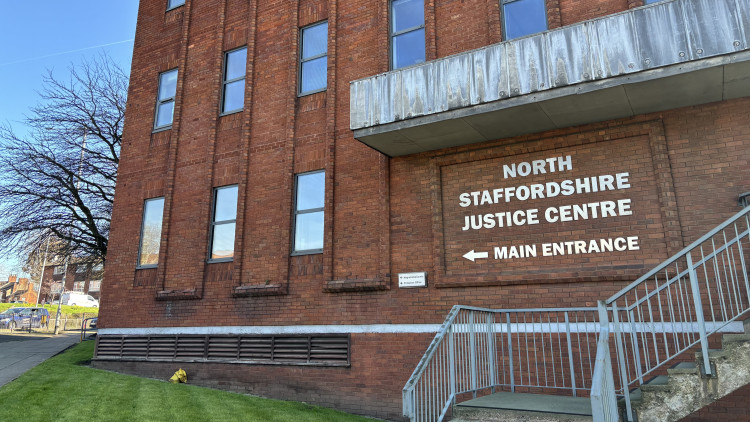 Three taxi drivers appearing at the North Staffordshire Justice Centre (image via Nub News)