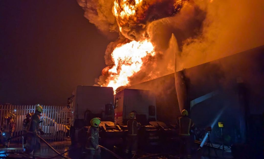 Firefighters fought the flames through the night. 