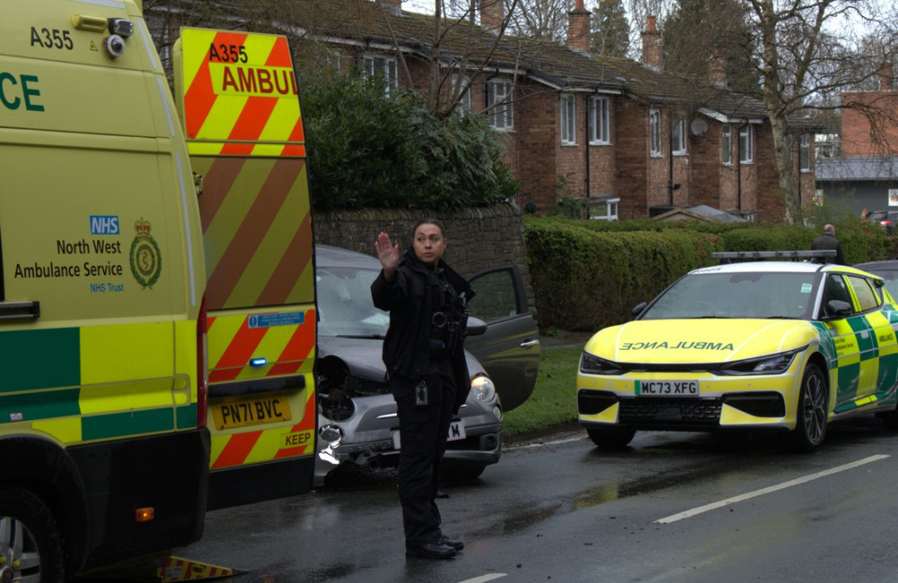 Two people have been taken to hospital following a crash in Macclesfield (Credit: Warren Nesbit)