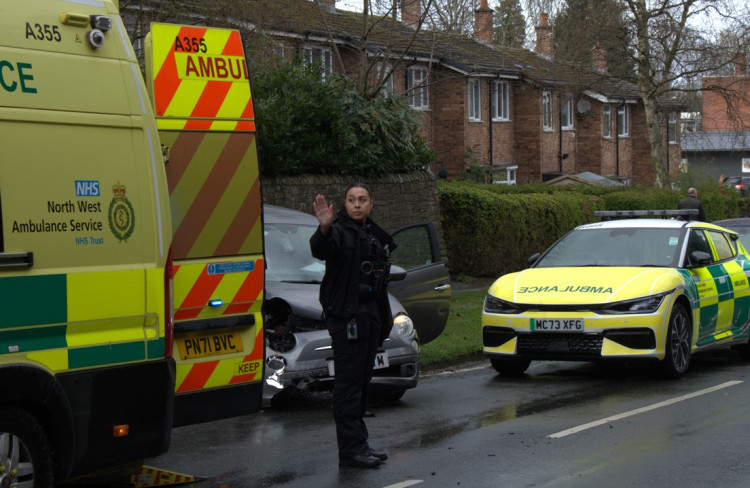 Two people have been taken to hospital following a crash in Macclesfield (Credit: Warren Nesbit)