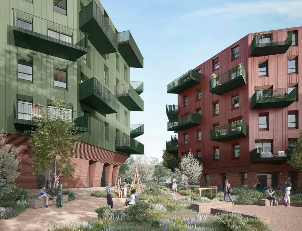 Visualisation of the plans for 150 new flats off Coombe Road. (Credit: Coombe Road PropCo Ltd/dRMM, provided in Kingston Council planning documents) 