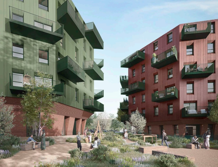 Visualisation of the plans for 150 new flats off Coombe Road. (Credit: Coombe Road PropCo Ltd/dRMM, provided in Kingston Council planning documents) 