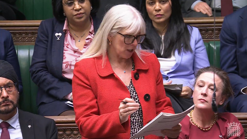 Stoke-on-Trent South MP Allison Gardner at Prime Minister's Questions (image via parliamentlive.tv)
