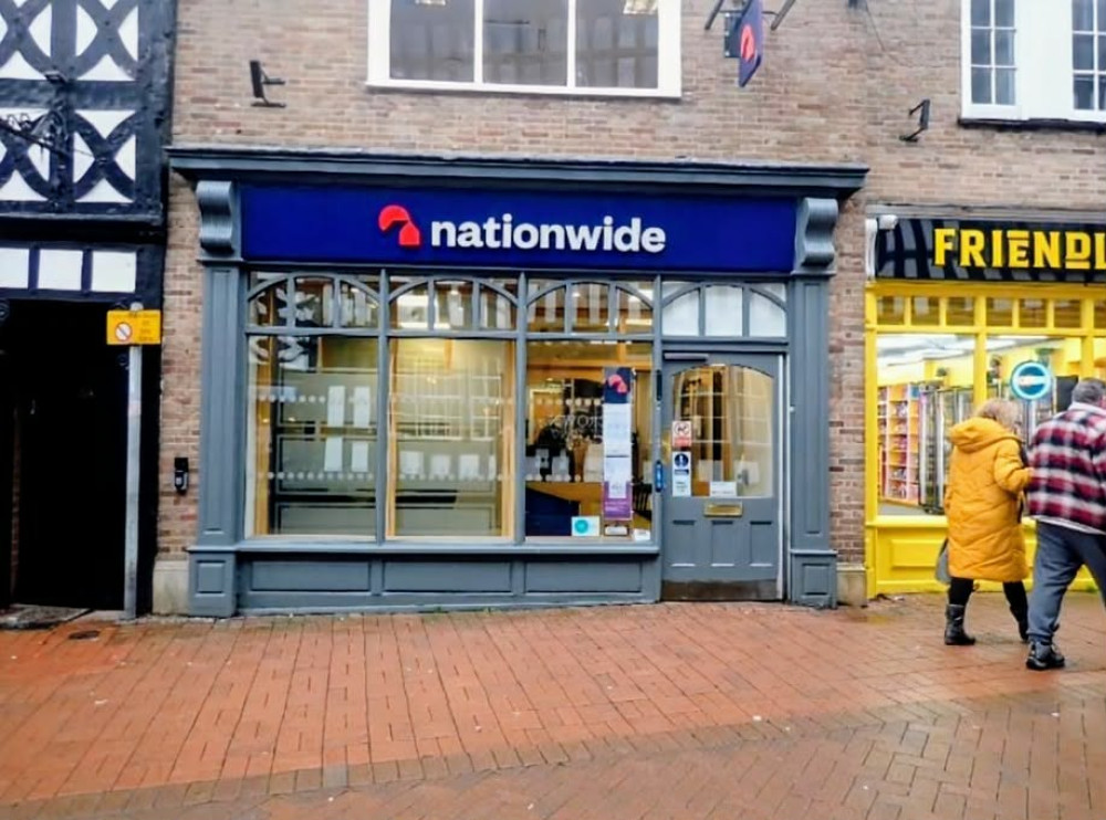 Nationwide Building Society, High Street, has committed its future to Nantwich with plans for a new ATM (Photo: CEC Planning).