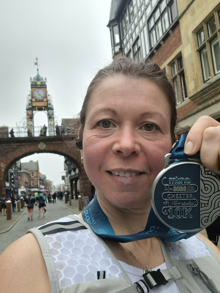 Elworth's Anne-Marie Robinson with the first of her three medals in aid of her JustGiving appeal. (Photo: Anne-Marie Robinson)