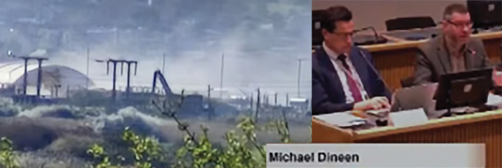 Michael Dineen, right, reports to the meeting tonight. 