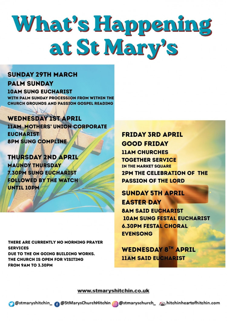 What's on at St Mary's for week 29th March & 5th April