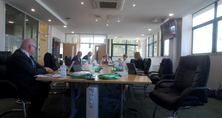 The WMAS board meeting, was held in person and Microsoft Teams. (image via David Tooley)