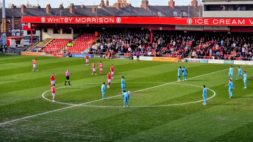 Crewe Alexandra host Oldham Athletic in a huge play-off clash at Mornflake Stadium on Saturday 28 March (3pm) (Photo: Ryan Parker).