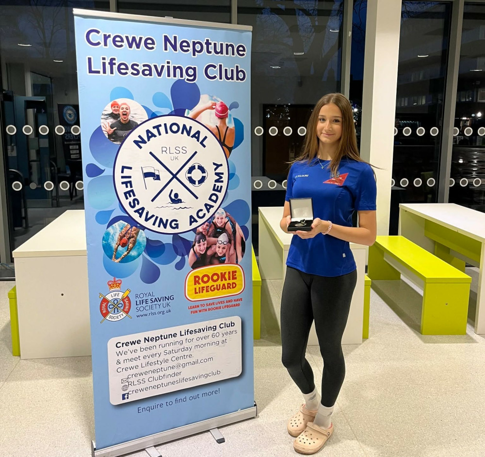 Isla Boardman receiving her finalist award in the Everybody Junior Sports Personality of the Year 2025 (Photo: James Boardman).