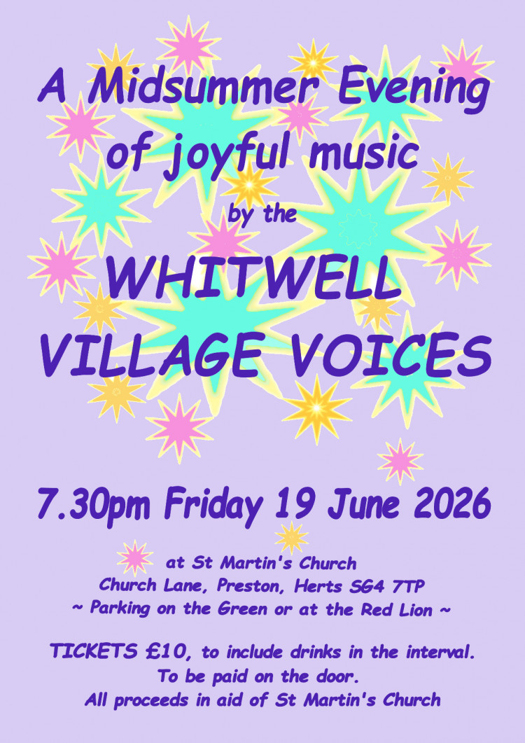 A Midsummer Evening with Joyful music by the Whitwell Village Voices 
