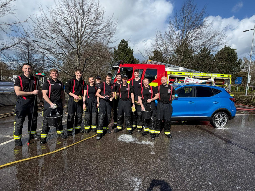 Firefighters in Shepton Mallet raised £1,900 for The Fire Fighters Charity at a successful community-supported car wash event (Shepton Mallet Fire Station) 