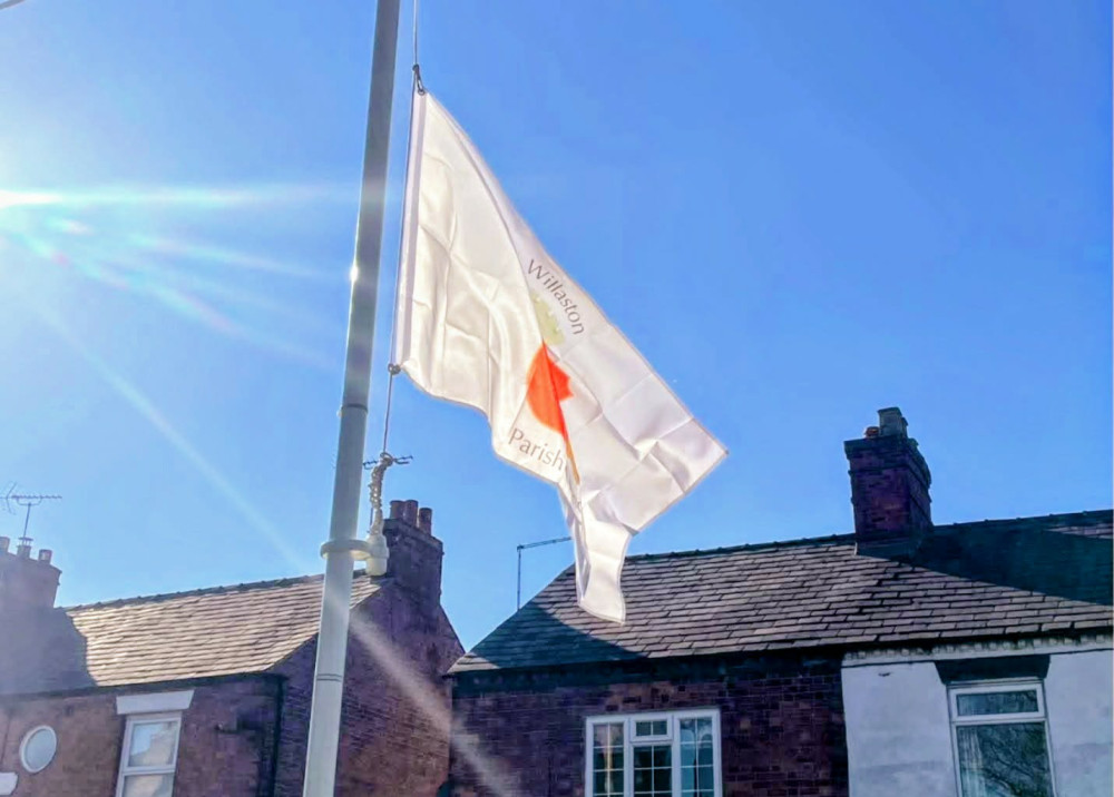 A white flag has been raised in Willaston following the death of former parish councillor, John M. Flackett, who served the village for 15 years (Photo: WPC).