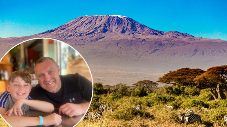 Shane is climbing Mount Kilimanjaro in aid of patients with blood cancer (Images - main: Unsplash / inset: supplied)