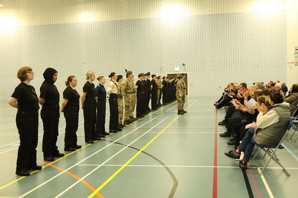 Uniformed Protective Services students at Crewe's Cheshire College – South and West took part in the national 'March in March' challenge (Photo: Supplied).