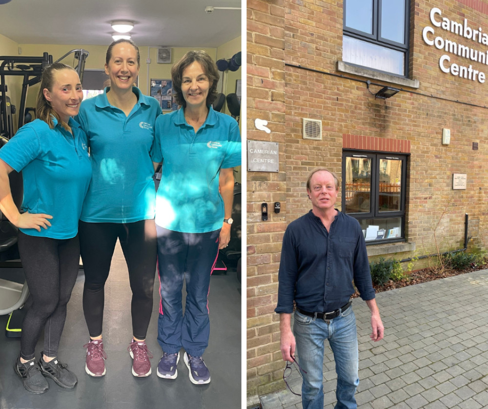 (L - R) Richmond Cambrian Community Centre gym instructors Becky, Vicki and Sarah and David outside the centre (Image supplied)