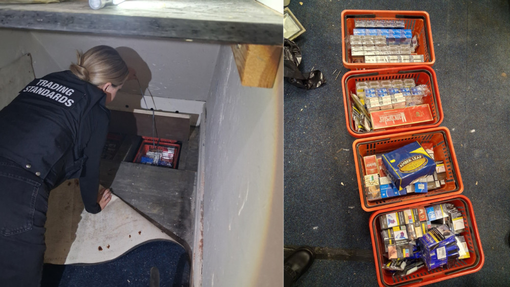 Tobacco worth £14,000 was seized from two premises in Stoke-on-Trent (images via Stoke-on-Trent City Council)