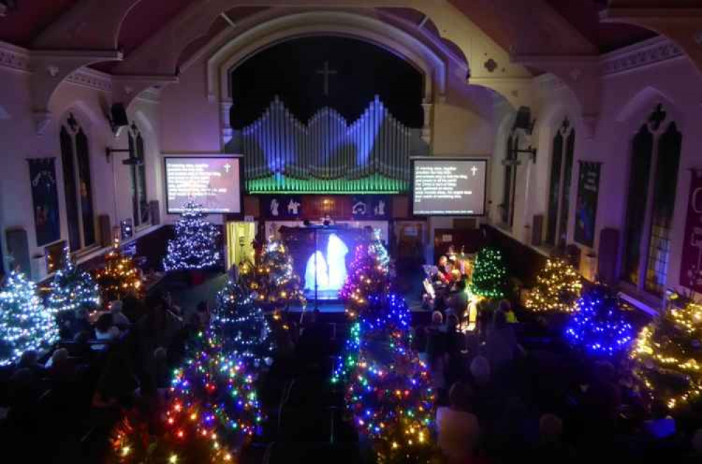 Carol singing on a Friday evening at last year's festival.