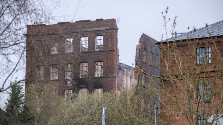 The Big Mill in Leek is being demolished following a fire (image via Tim Vickerstaff)