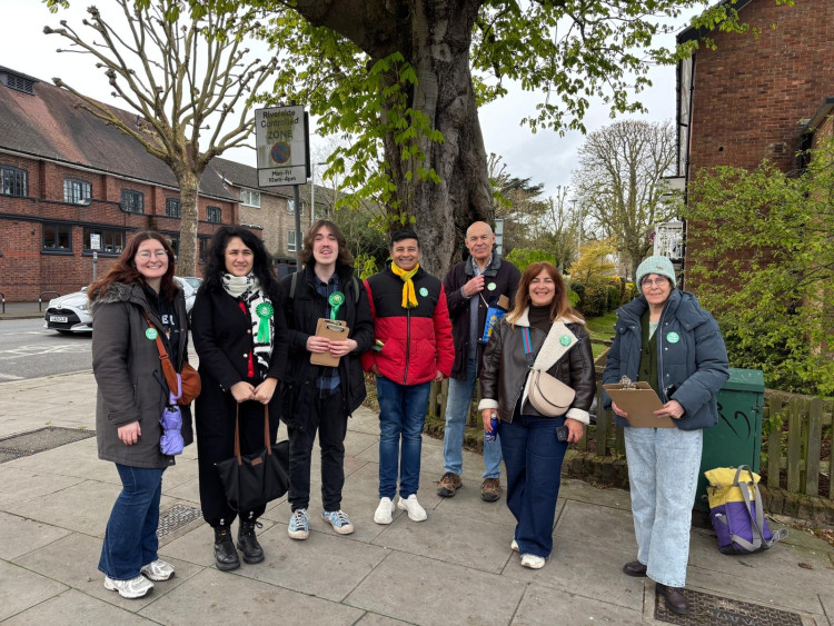 The Kingston and Surbiton Green Party embarked on a campaign trail in Surbiton  yesterday (Image supplied)