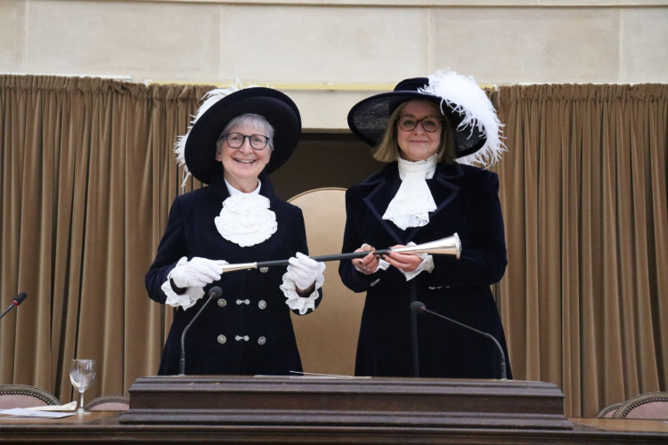 Last year’s High Sheriff, Julie Fosh DL, (Right) hands over the role to Susannah Dutton at the official Declaration Service.