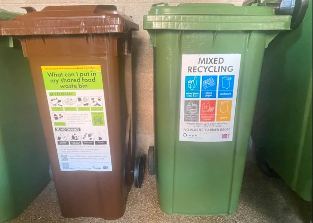 Warwick District Council is adding food waste collections for local flats (image via WDC)