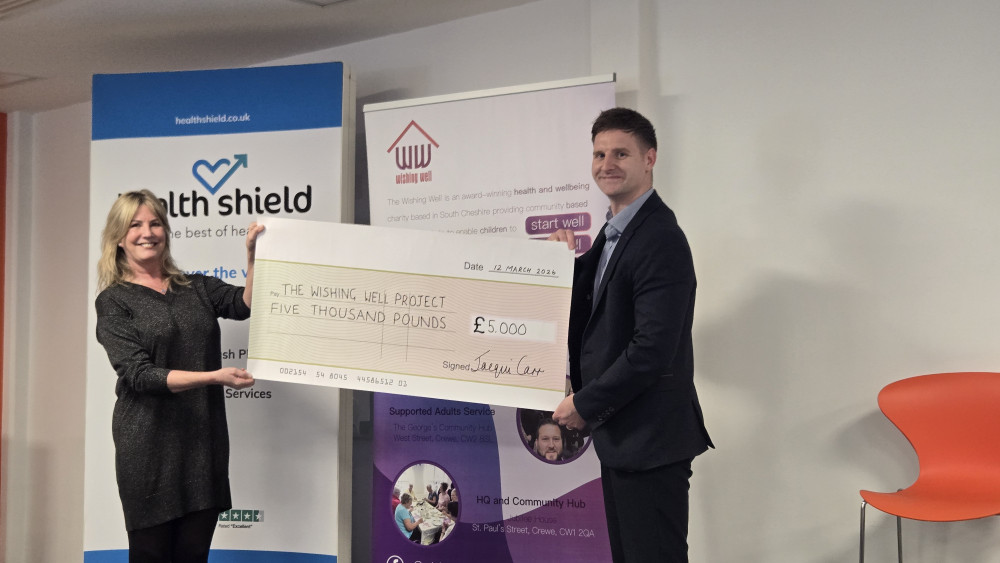 Health Shield CEO, Jacqui Carr, with Wishing Well CEO Charles Maines (Photo: Supplied).