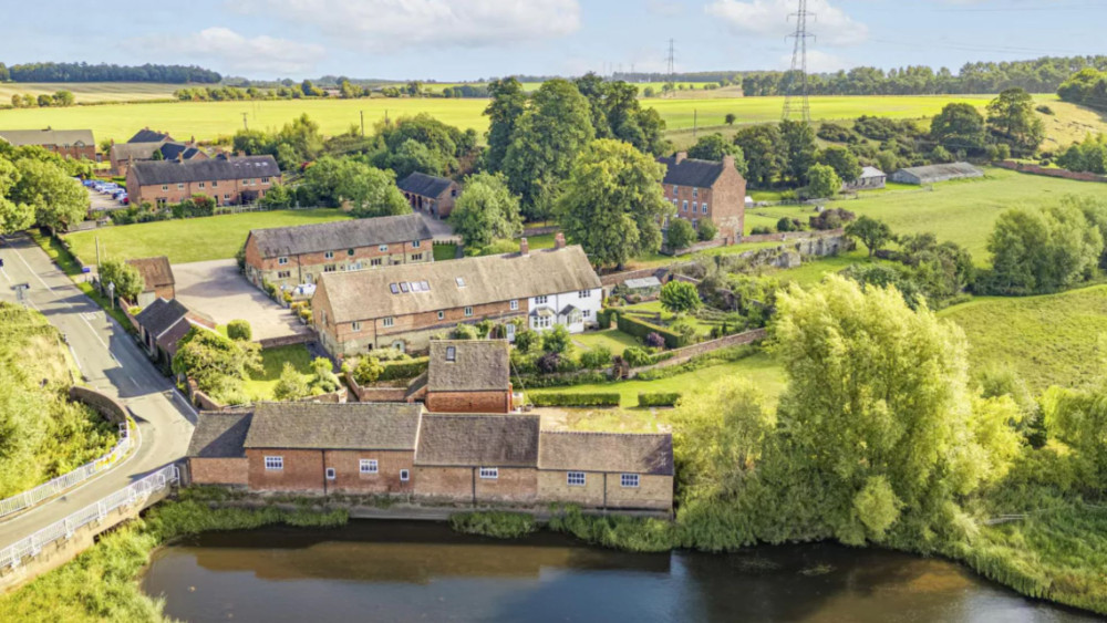 The property is situated on the banks of the River Sow (image via Knight Frank)