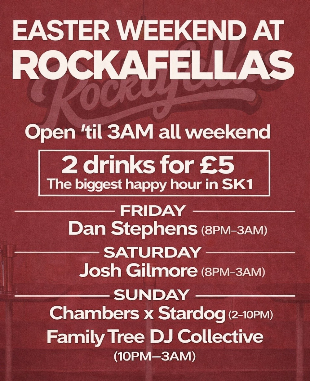Easter Weekend at Rockafellas 