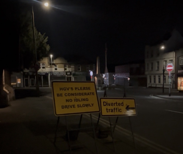 Not a diverted truck in sight in Stanford late last night (Tuesday). 