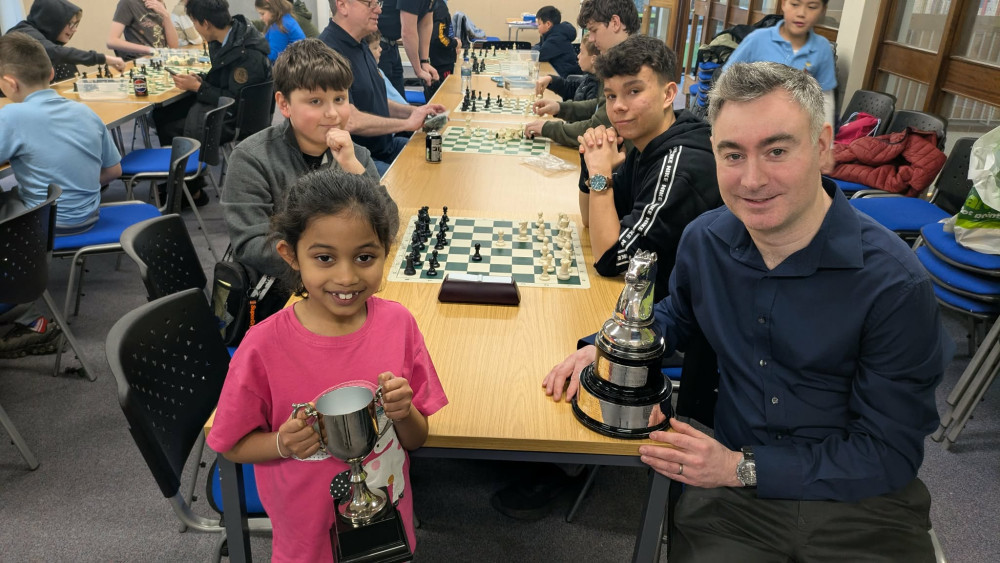 Local chess champion, Jonathan Blackburn (front right) is off to Wales this weekend to compete in a major championship. (Photo: Nub News)