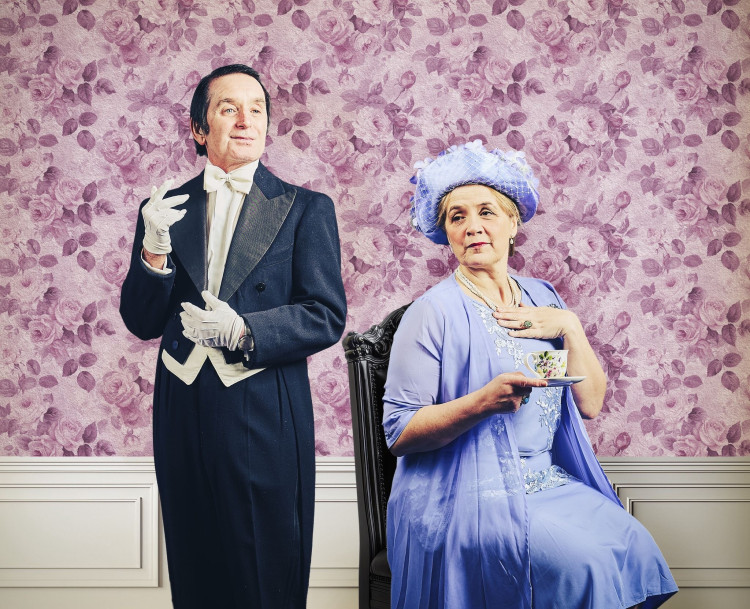 Welcome to Clarence House for the Talisman Theatre’s production of Backstairs Billy. (Michael Seeley as Billy, Gill Halford as The Queen Mother) - image by Robert Warner