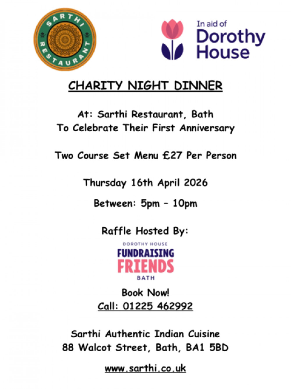 Charity Night Dinner raising funds for Dorothy House Hospice Care