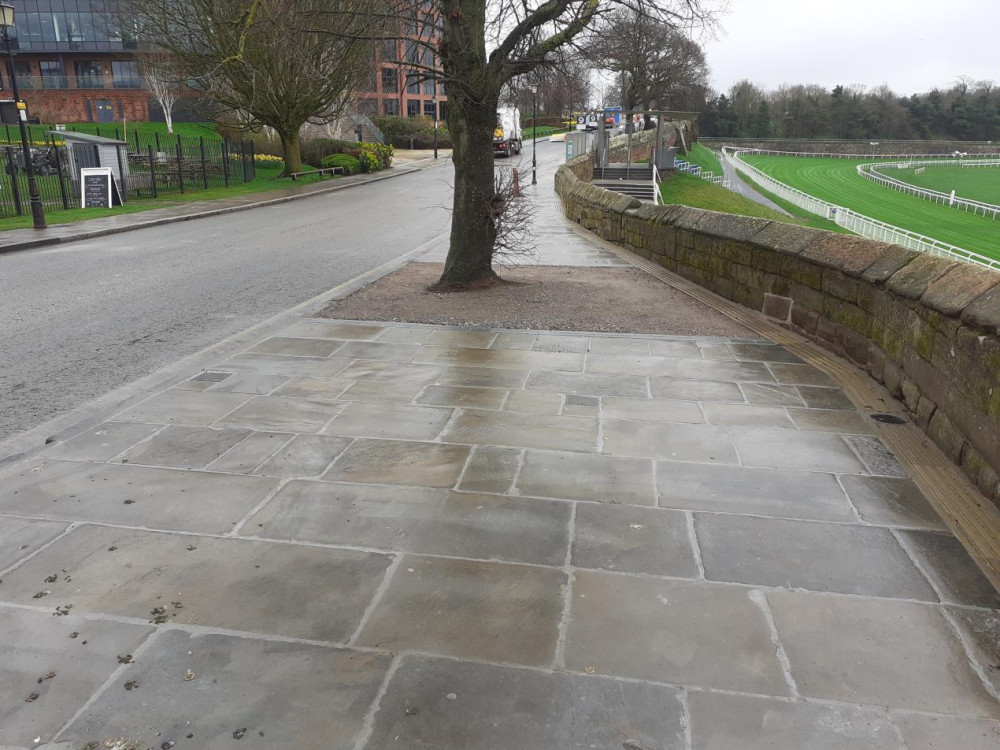 The scheme has focused on repairing the footway alongside Chester’s city walls (Image via: Cheshire West and Chester Council)