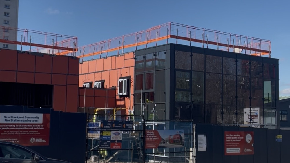 The new fire station on King Street West - just outside Stockport town centre - is set to open in Autumn 2026 (Image - Nub News)