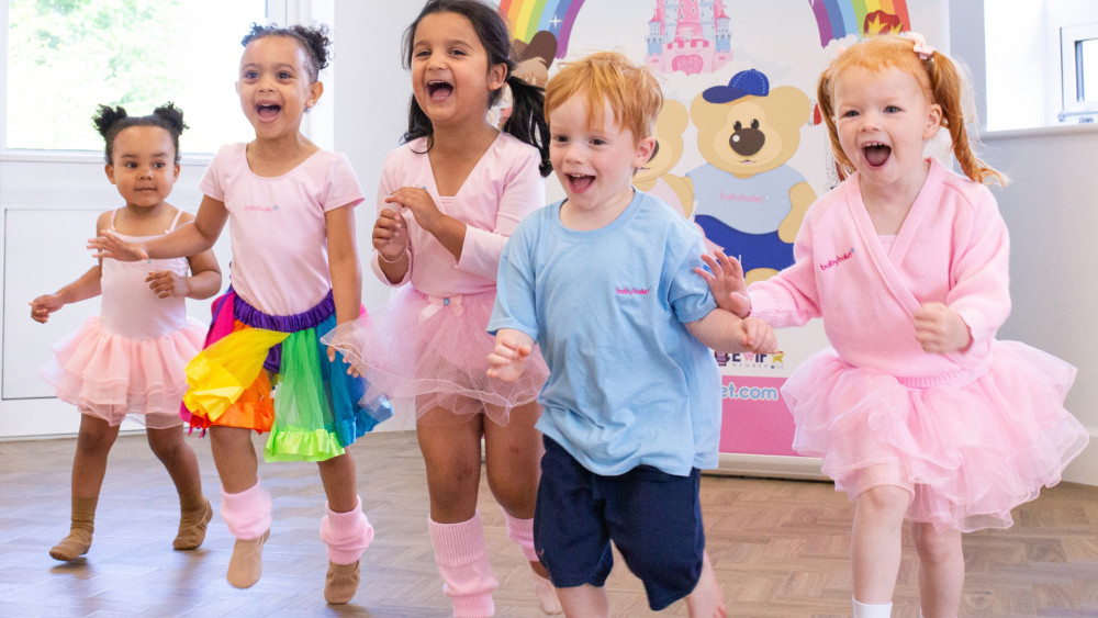 Young dancers take part in a class at Babyballet Twickenham, Richmond and Kingston Upon Thames, where teacher Miss Danielle helps children build confidence and creativity through movement (credit: Babyballet Twickenham, Richmond and Kingston Upon Thames).