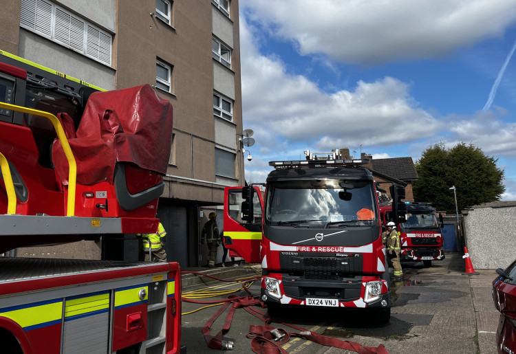 Warwickshire Fire and Rescue Service held a planned training drill in Leamington (image via Nub News)