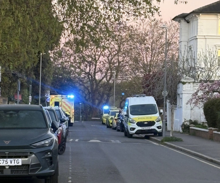 Police and the London Ambulance Service attended the scene on Anglesea Road in Kingston just before 6am on Tuesday (Credit: Emily Dalton)