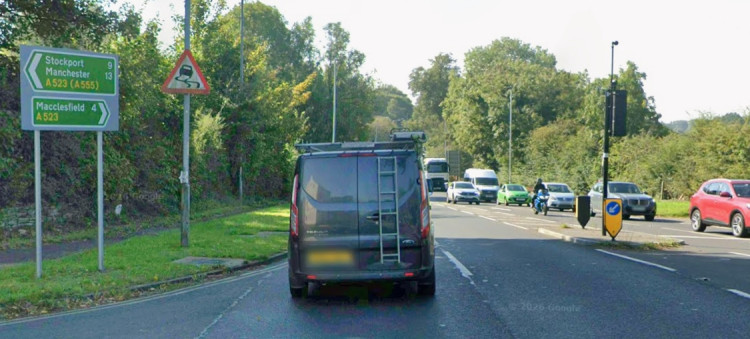 The A523 was closed following a crash on Good Friday (Credit: Google Maps)