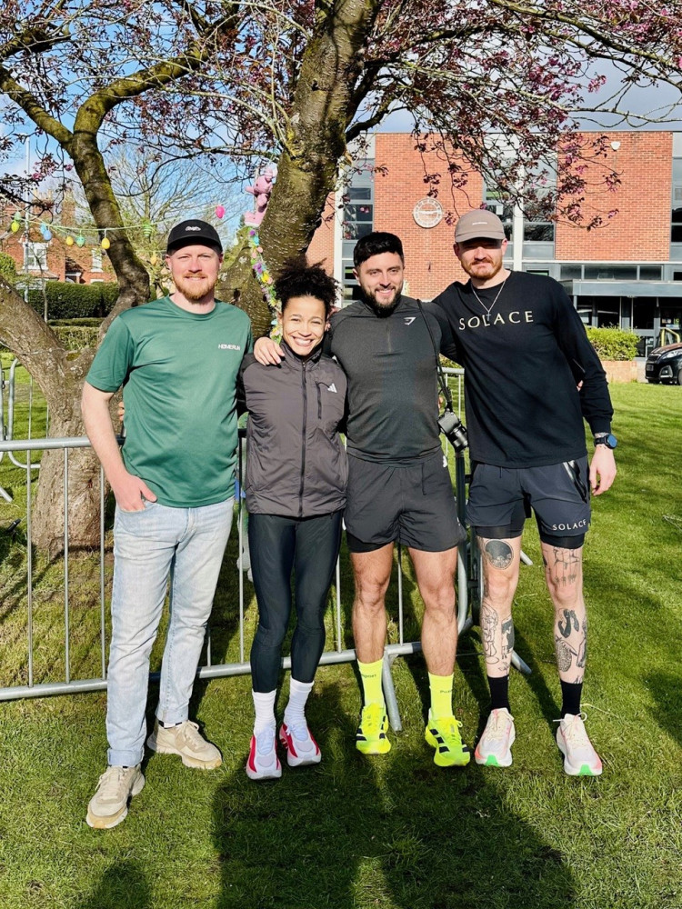 Alex Melhuish (far left) and Brad Lancaster (far right) with Olympians Jazmin Sawyers and Ben Williams at Sunday's event. (Photo: Home Studio)