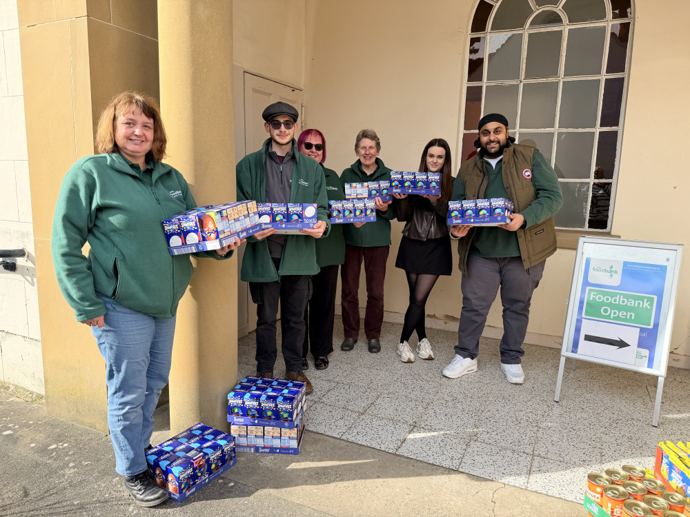 The team delivered 100 Easter eggs to the Ashby foodbank (Photo: Specsavers)