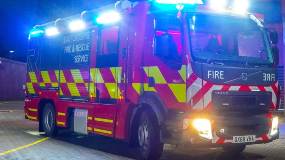 Crews were called to Aquinas Street, Stoke at 1.10am today (image via Staffordshire Fire and Rescue Service)