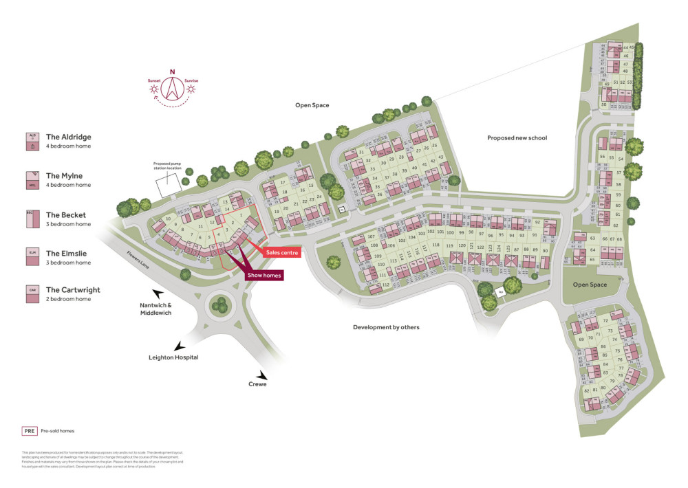 The 125-home 'Foxglove Place' development, off Flowers Lane, has launched in Crewe (Photo: Linden Homes).