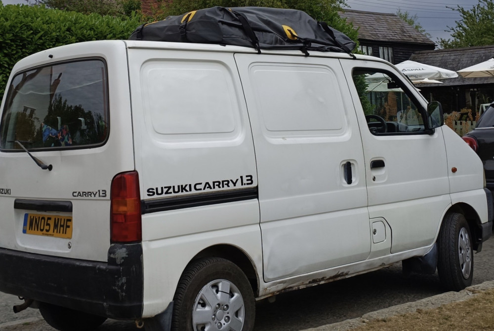 Officers say the vehicle is a white Suzuki Carry van, registration WN05 MHF