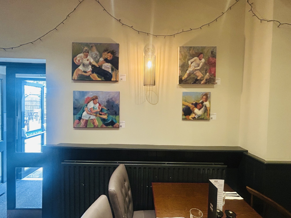 The 'Breaking the Line' exhibition by Agnieszka Lokaj is now on display at the Lion pub (Cedit: Tilly O'Brien/ Agnieszka Lokaj)