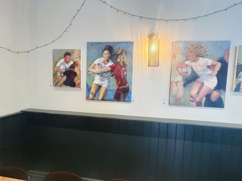 The 'Breaking the Line' exhibition by Agnieszka Lokaj is now on display at the Lion pub (Cedit: Tilly O'Brien/ Agnieszka Lokaj)