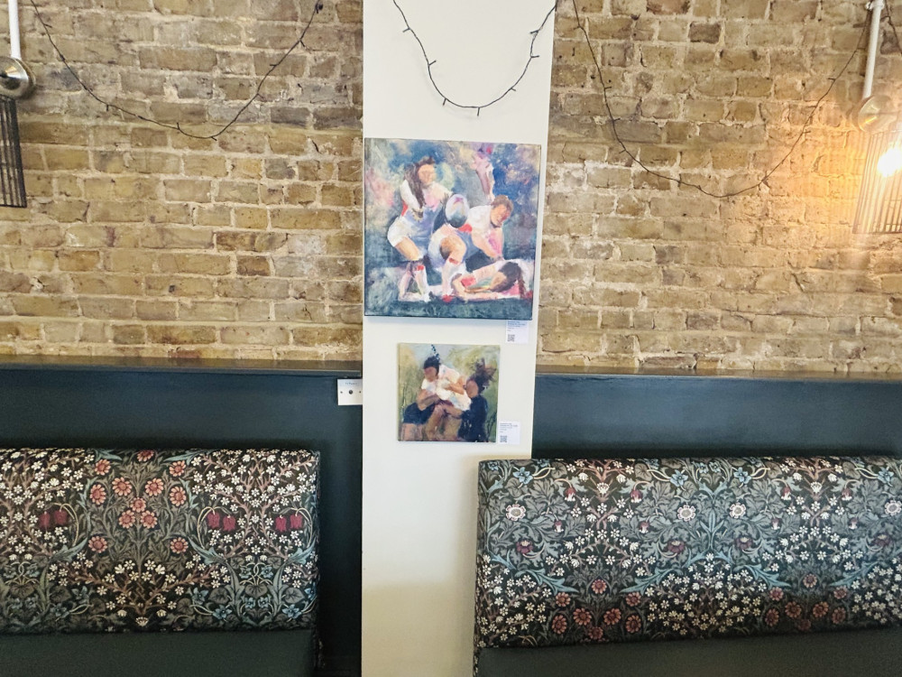 The 'Breaking the Line' exhibition by Agnieszka Lokaj is now on display at the Lion pub (Cedit: Tilly O'Brien/ Agnieszka Lokaj)